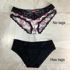 Victoria’s Secret black pink lace floral underwear